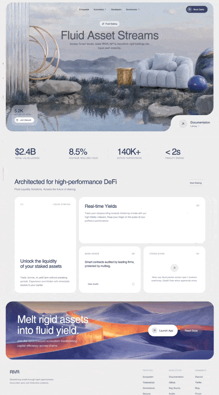 Fluid DeFi Streams Landing
