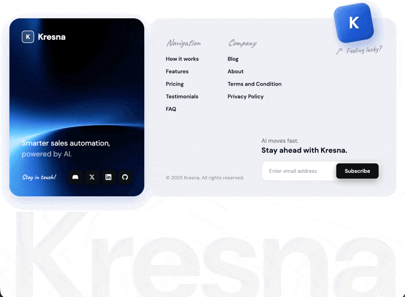 Kresna SaaS Footer