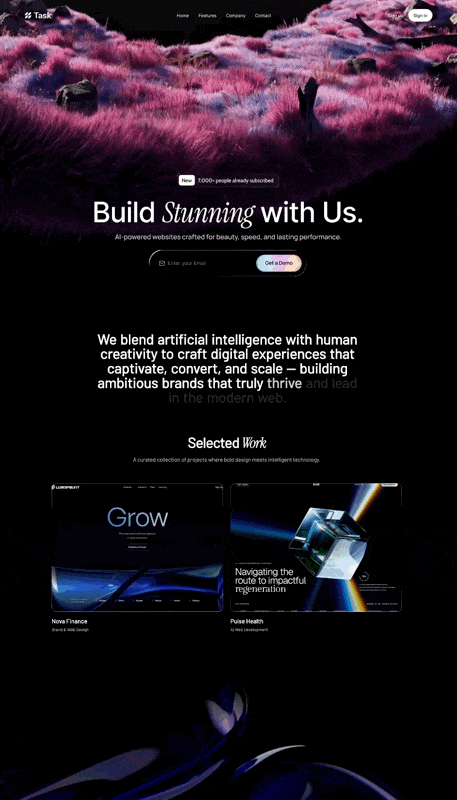 Dark Liquid Glass Agency