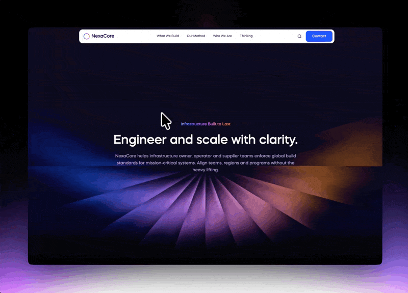 NexaCore Infrastructure Landing